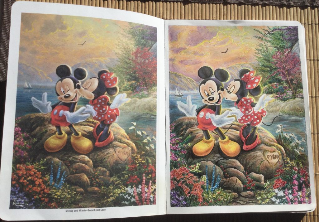 Finished coloirng book pages- Disney Dream collection-thomas kinkade-mickey en minnie.jpg